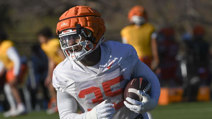 Clemson linebacker Jeremiah Alexander (35) during the first football practice at the Allen N. Reeves Football Complex at Clemson University in Clemson, S.C. Friday, February 28, 2025.
