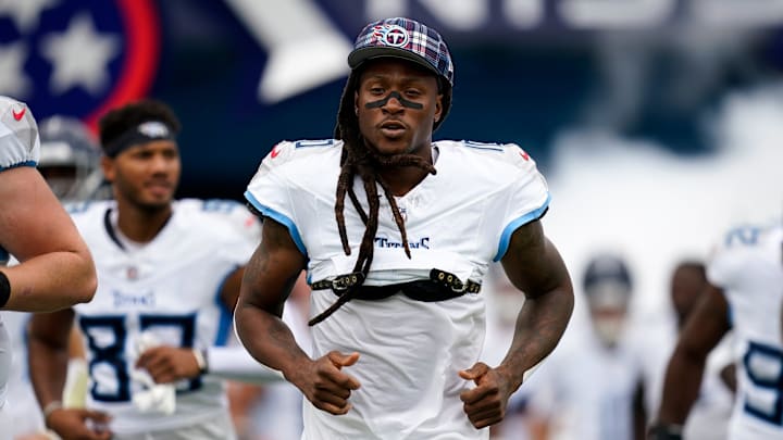 Tennessee Titans wide receiver DeAndre Hopkins heads to the field before a game against the New York Jets at Nissan Stadium in Nashville, Tenn., Sunday, Sept. 15, 2024. Tennessee Titans wide receiver DeAndre Hopkins heads to the field before a game against the New York Jets at Nissan Stadium in Nashville, Tenn., Sunday, Sept. 15, 2024.