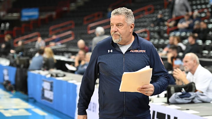 Auburn Tigers head coach Bruce Pearl during practice at Spokane