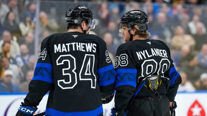 Toronto Maple Leafs forwards Auston Matthews and William Nylander.