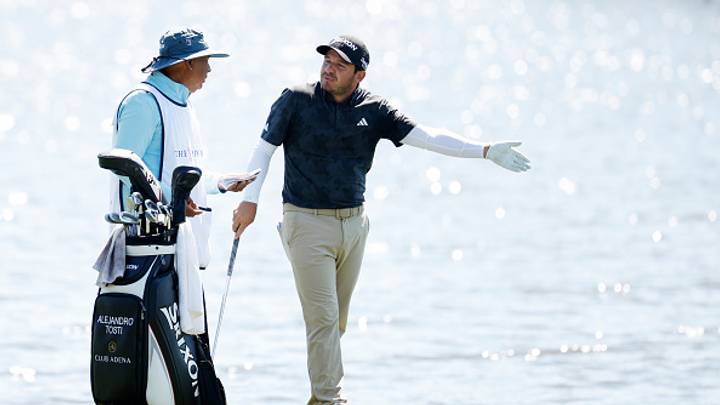Alejandro Tosti got into an argument with his caddie during the PGA Tour's Biltmore Championship in Asheville that led to his caddie walking off the course. Alejandro Tosti got into an argument with his caddie during the PGA Tour's Biltmore Championship in Asheville that led to his caddie walking off the course.