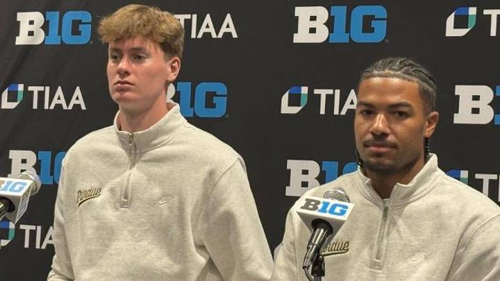Daniel Jacobsen and CJ Cox represent Purdue at Big Ten Media Days. Daniel Jacobsen and CJ Cox represent Purdue at Big Ten Media Days.