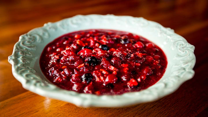 A dish of homemade cranberry deliciousness.