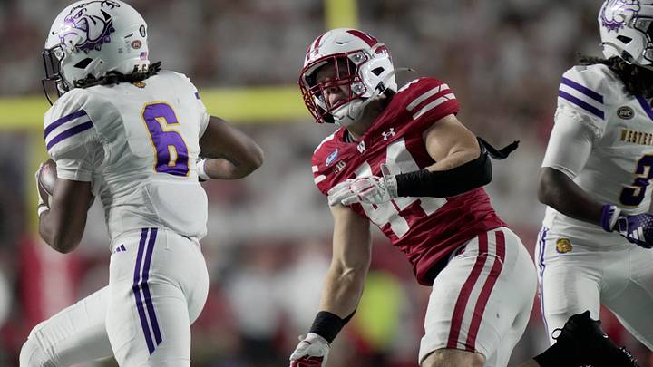 Wisconsin linebacker Cooper Catalano. Wisconsin linebacker Cooper Catalano.