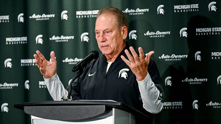 Michigan State men’s basketball coach Tom Izzo speaks during media day on Thursday, Oct. 15, 2026, at the Breslin Center in East Lansing. Michigan State men’s basketball coach Tom Izzo speaks during media day on Thursday, Oct. 15, 2026, at the Breslin Center in East Lansing.