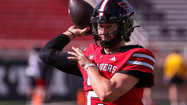 Texas Tech's Brendan Sorsby goes through warmups before the spring football game, Friday, April 17, 2026, at Jones AT&T Stadium. Texas Tech's Brendan Sorsby goes through warmups before the spring football game, Friday, April 17, 2026, at Jones AT&T Stadium.