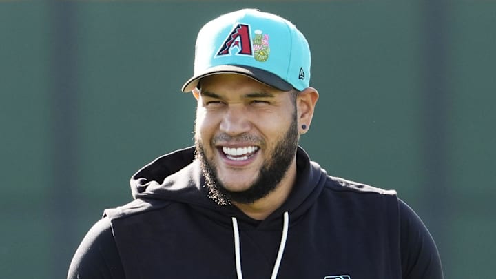 Arizona Diamondbacks pitcher Eduardo Rodriguez during spring training workouts on Feb. 10, 2026, at Salt River Fields in Scottsdale. Arizona Diamondbacks pitcher Eduardo Rodriguez during spring training workouts on Feb. 10, 2026, at Salt River Fields in Scottsdale.