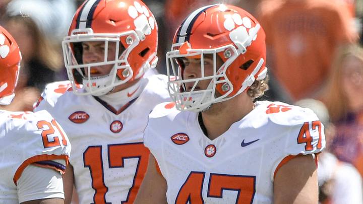 Clemson linebacker Wade Woodaz (17) and Clemson linebacker Sammy Brown (47) during the first quarter of the Spring football game in Clemson, S.C. Saturday, April 6, 2024. Clemson linebacker Wade Woodaz (17) and Clemson linebacker Sammy Brown (47) during the first quarter of the Spring football game in Clemson, S.C. Saturday, April 6, 2024.