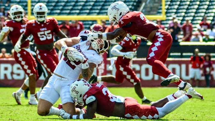 Oklahoma tight end Jaren Kanak Oklahoma tight end Jaren Kanak