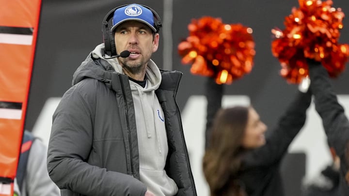Dec 10, 2023; Cincinnati, Ohio, USA; Indianapolis Colts head coach Shane Steichen walks the sideline