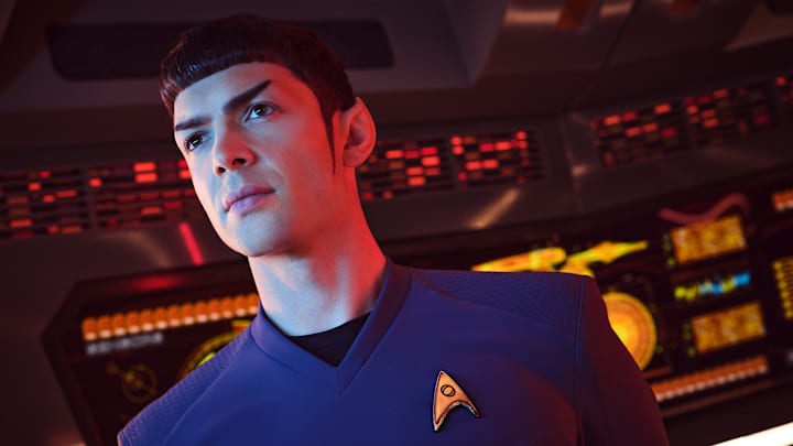 Pictured: Ethan Peck as Spock of the Paramount+ original series STAR TREK: STRANGE NEW WORLDS. Photo Cr: James Dimmock/Paramount+ ©2022 CBS Studios Inc. All Rights Reserved. Pictured: Ethan Peck as Spock of the Paramount+ original series STAR TREK: STRANGE NEW WORLDS. Photo Cr: James Dimmock/Paramount+ ©2022 CBS Studios Inc. All Rights Reserved.