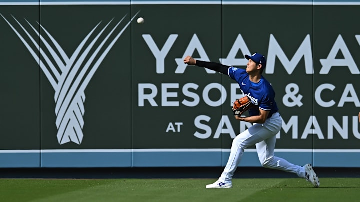 Mar 29, 2025; Los Angeles, California, USA; Los Angeles Dodgers designated hitter Shohei Ohtani (17) warms up before a game against the Detroit Tigers at Dodger Stadium. Mandatory Credit: Jonathan Hui-Imagn Images Mar 29, 2025; Los Angeles, California, USA; Los Angeles Dodgers designated hitter Shohei Ohtani (17) warms up before a game against the Detroit Tigers at Dodger Stadium. Mandatory Credit: Jonathan Hui-Imagn Images