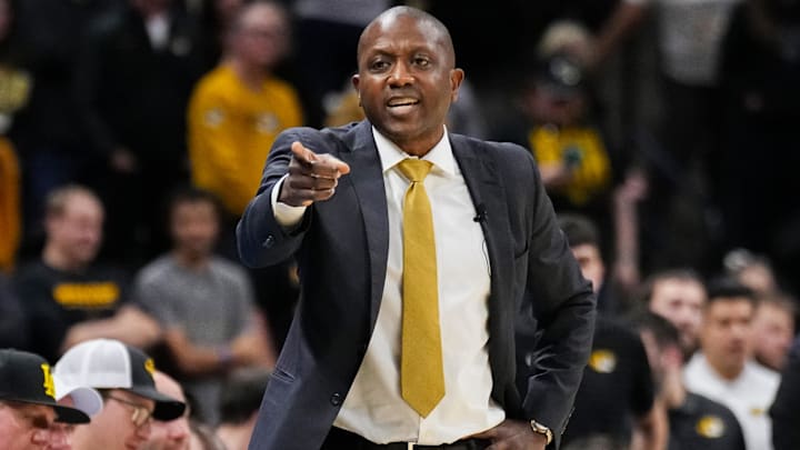 Jan 31, 2026; Columbia, Missouri, USA; Missouri Tigers head coach Dennis Gates gestures to players against the Mississippi State Bulldogs during the second half of the game at Mizzou Arena. Jan 31, 2026; Columbia, Missouri, USA; Missouri Tigers head coach Dennis Gates gestures to players against the Mississippi State Bulldogs during the second half of the game at Mizzou Arena.