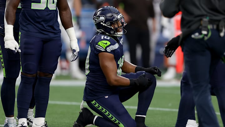 Uchenna Nwosu of the Seattle Seahawks