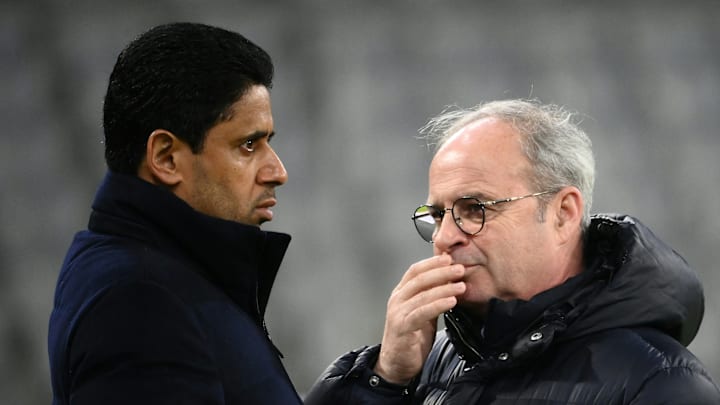 Nasser Al Khelaifi, président du PSG et Luis Campos, directeur sportif du football au PSG