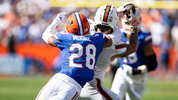 Florida Gators defensive back Devin Moore is healthy and making his time on the field count. Mandatory Credit: Matt Pendleton-Imagn Images