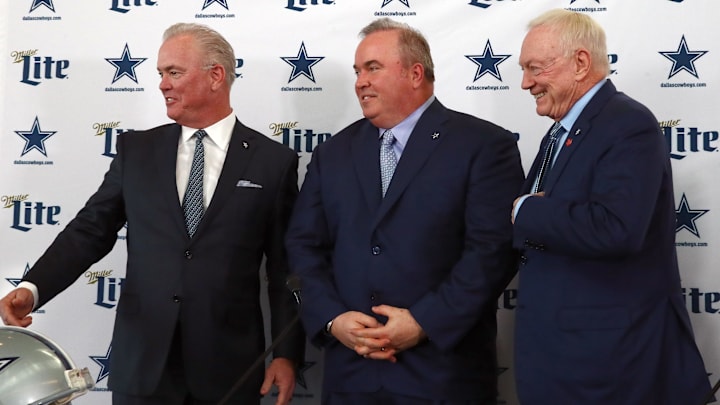 Dallas Cowboys head coach Mike McCarthy, owner Jerry Jones 