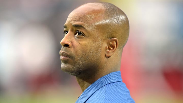 Nov 16, 2014; Glendale, AZ, USA; Detroit Lions vice president of pro personnel Sheldon White before the game against the Arizona Cardinals at University of Phoenix Stadium. Mandatory Credit: Kirby Lee-Imagn Images