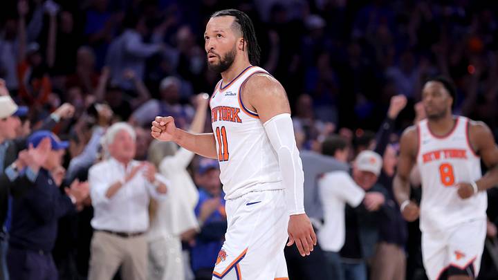 Jun 10, 2026; New York, New York, USA; New York Knicks guard Jalen Brunson (11) reacts during the fourth quarter of game four of the 2026 NBA Finals against the San Antonio Spurs at Madison Square Garden. Mandatory Credit: Brad Penner-Imagn Images Jun 10, 2026; New York, New York, USA; New York Knicks guard Jalen Brunson (11) reacts during the fourth quarter of game four of the 2026 NBA Finals against the San Antonio Spurs at Madison Square Garden. Mandatory Credit: Brad Penner-Imagn Images