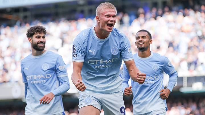 Josko Gvardiol, Erling Haaland, Iliman Ndiaye, Manchester City Josko Gvardiol, Erling Haaland, Iliman Ndiaye, Manchester City
