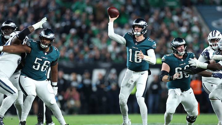 Oct 26, 2026; Philadelphia, Pennsylvania, USA; Philadelphia Eagles quarterback Tanner McKee (16) throws a pass during the first quarter against the Dallas Cowboys at Lincoln Financial Field. Mandatory Credit: Bill Streicher Oct 26, 2026; Philadelphia, Pennsylvania, USA; Philadelphia Eagles quarterback Tanner McKee (16) throws a pass during the first quarter against the Dallas Cowboys at Lincoln Financial Field. Mandatory Credit: Bill Streicher