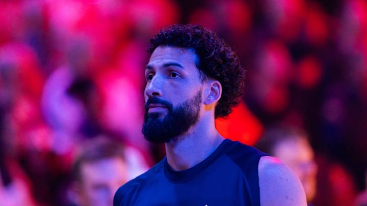Jan 11, 2026; Phoenix, Arizona, USA; Washington Wizards guard Anthony Gill against the Phoenix Suns at Mortgage Matchup Center. Mandatory Credit: Mark J. Rebilas-Imagn Images