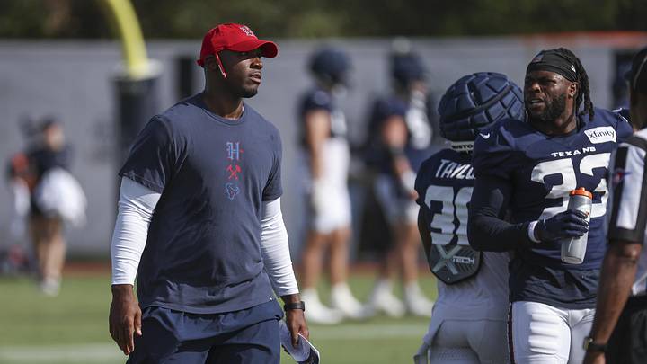 Jul 29, 2024; Houston, TX, USA; Houston Texans head coach DeMeco Ryans during training camp at Houston Methodist Training Center. Mandatory Credit: Troy Taormina-Imagn Images Jul 29, 2024; Houston, TX, USA; Houston Texans head coach DeMeco Ryans during training camp at Houston Methodist Training Center. Mandatory Credit: Troy Taormina-Imagn Images