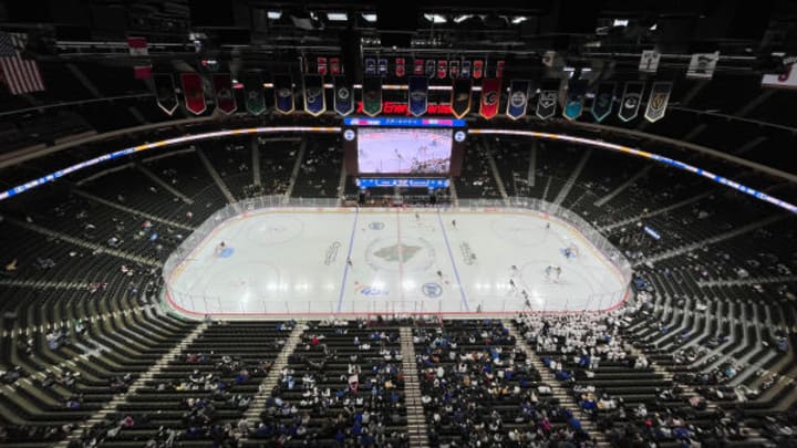 The Xcel Energy Center during the Minnesota (MSHSL) girls hockey state tournament in St. Paul.