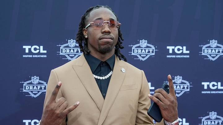 Cornerback Joey Porter Jr. poses for a photo on the NFL Draft Red Carpet before the first round of the 2023 NFL Draft Cornerback Joey Porter Jr. poses for a photo on the NFL Draft Red Carpet before the first round of the 2023 NFL Draft