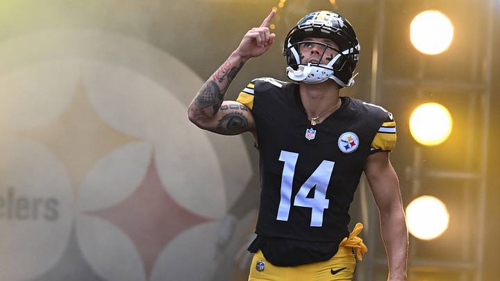Pittsburgh Steelers wide receiver Roman Wilson (14) is introduced for a game against the Cincinnati Bengals at Acrisure Stadium. Mandatory Credit: Barry Reeger-Imagn Images