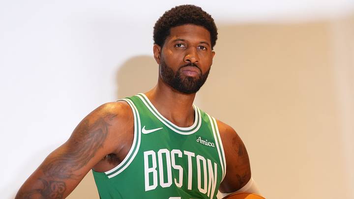 Sep 28, 2026; Boston, MA, USA; Boston Celtics forward Paul George (13) during media day at Auerbach Center. Mandatory Credit: David Butler II-Imagn Images