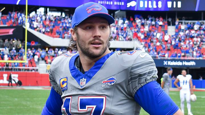 Sep 27, 2026; Orchard Park, New York, USA; Buffalo Bills quarterback Josh Allen (17) on the field after a game against the Los Angeles Chargers Sep 27, 2026; Orchard Park, New York, USA; Buffalo Bills quarterback Josh Allen (17) on the field after a game against the Los Angeles Chargers