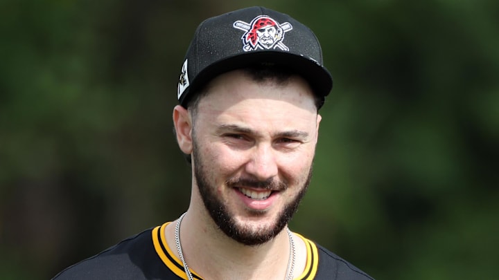 Pittsburgh Pirates pitcher Paul Skenes (30) during spring training workouts at Pirate City on Feb. 12.