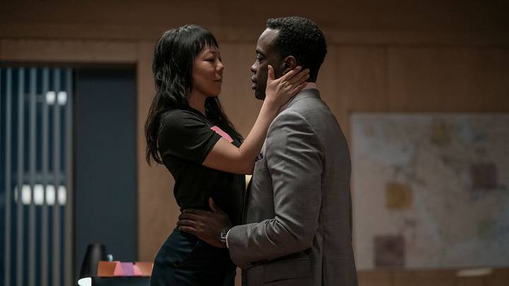 The Diplomat. (L to R) Ali Ahn as Eidra Park, Ato Essandoh as Stuart Hayford in episode 406 of The Diplomat The Diplomat. (L to R) Ali Ahn as Eidra Park, Ato Essandoh as Stuart Hayford in episode 406 of The Diplomat
