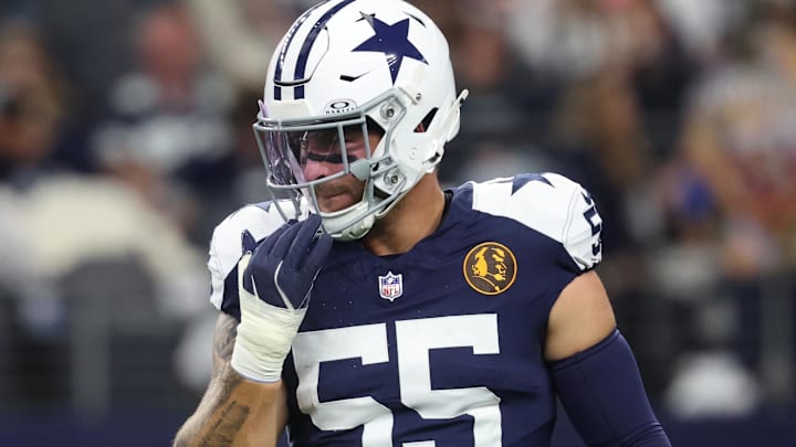 Dallas Cowboys linebacker Logan Wilson warms up prior to the game against the Kansas City Chiefs.