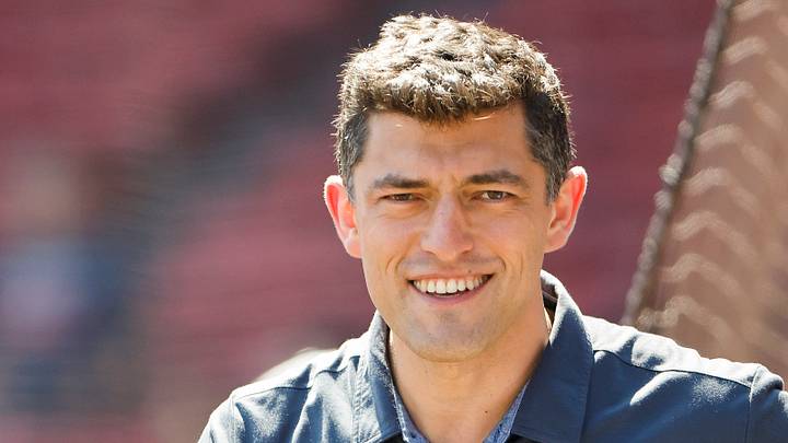 Aug 28, 2022; Boston, Massachusetts, USA; Chaim Bloom, Chief Baseball Officer of the Boston Red Sox on the field before the game between the Boston Red Sox and the Tampa Bay Rays at Fenway Park. Mandatory Credit: Winslow Townson-USA TODAY Sports Aug 28, 2022; Boston, Massachusetts, USA; Chaim Bloom, Chief Baseball Officer of the Boston Red Sox on the field before the game between the Boston Red Sox and the Tampa Bay Rays at Fenway Park. Mandatory Credit: Winslow Townson-USA TODAY Sports