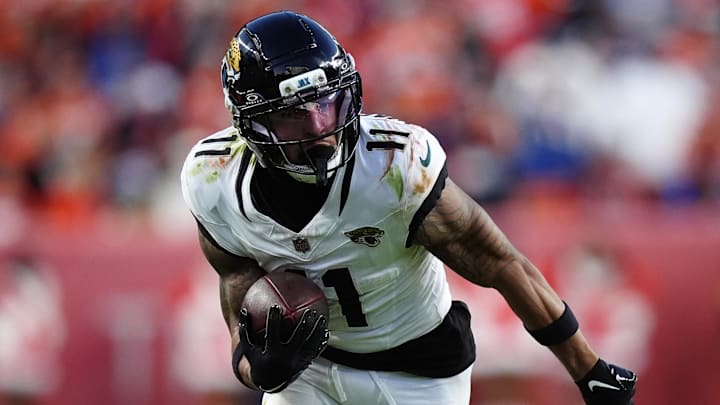 Jacksonville Jaguars wide receiver Parker Washington (11) makes a catch against the Denver Broncos during the second half at Empower Field at Mile High. 