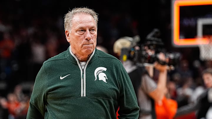 Michigan State head coach Tom Izzo exits the court after 70-64 loss to Auburn at the Elite Eight round of NCAA tournament at State Farm Arena in Atlanta, Ga. on Sunday, March 30, 2025.