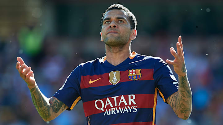 Daniel Alves avec le maillot des Blaugranas.