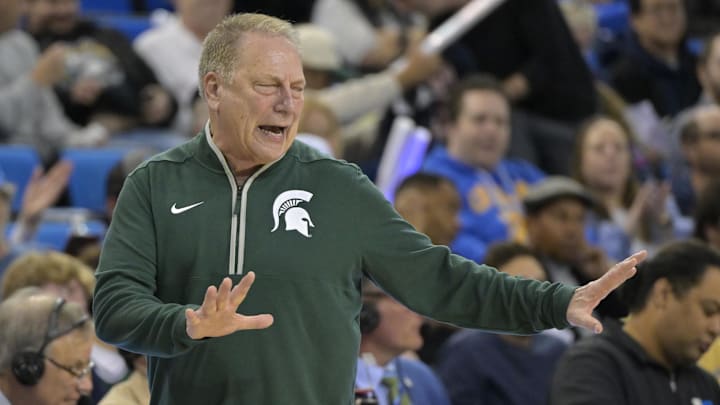 Feb 4, 2025; Los Angeles, California, USA; Michigan State Spartans head coach Tom Izzo on the sidelines against the UCLA Bruins at Pauley Pavilion presented by Wescom. Mandatory Credit: Jayne Kamin-Oncea-Imagn Images