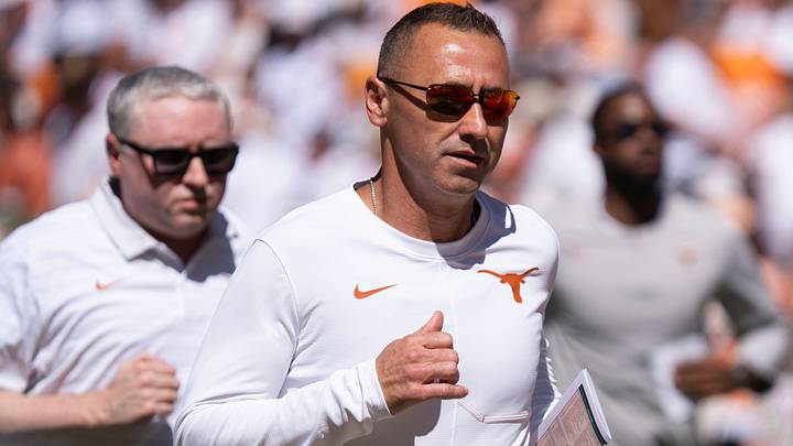 Texas coach Steve Sarkisian leaves the field at the half during a college football game against Tennessee on Sept. 26, 2026, in Knoxville, Tennessee. Texas coach Steve Sarkisian leaves the field at the half during a college football game against Tennessee on Sept. 26, 2026, in Knoxville, Tennessee.