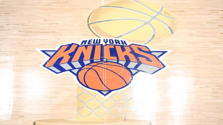 Jun 8, 2026; New York, New York, USA; General view of the center court logo in the first quarter between the New York Knicks and the San Antonio Spurs during game three of the 2026 NBA Finals at Madison Square Garden. Jun 8, 2026; New York, New York, USA; General view of the center court logo in the first quarter between the New York Knicks and the San Antonio Spurs during game three of the 2026 NBA Finals at Madison Square Garden.
