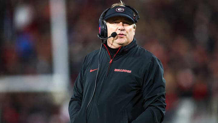 Nov 16, 2024; Athens, Georgia, USA; Georgia Bulldogs head coach Kirby Smart on the sideline against the Tennessee Volunteers in the first quarter at Sanford Stadium. Mandatory Credit: Brett Davis-Imagn Images
