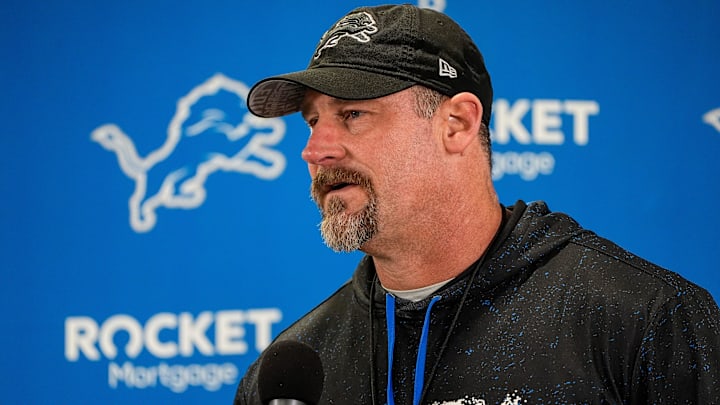 Detroit Lions head coach Dan Campbell speaks at Meijer Performance Center in Allen Park on Friday, Jan. 3, 2025.
