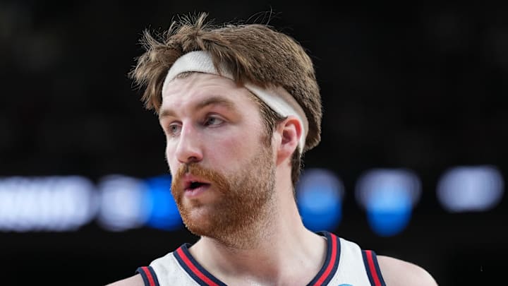 Mar 25, 2023; Las Vegas, NV, USA; Gonzaga Bulldogs forward Drew Timme (2) during the first half against the Connecticut Huskies for the NCAA tournament West Regional final at T-Mobile Arena. Mandatory Credit: Joe Camporeale-Imagn Images Mar 25, 2023; Las Vegas, NV, USA; Gonzaga Bulldogs forward Drew Timme (2) during the first half against the Connecticut Huskies for the NCAA tournament West Regional final at T-Mobile Arena. Mandatory Credit: Joe Camporeale-Imagn Images