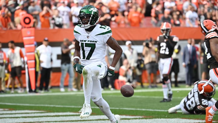 Garrett Wilson caught two TD passes in the Jets' Week 2 win over Cleveland