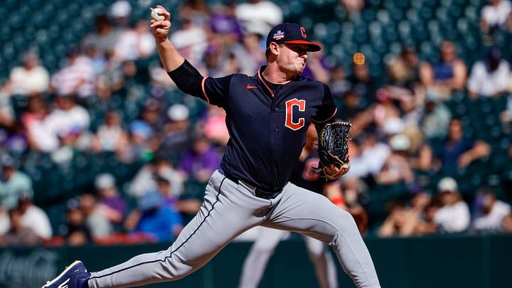 Aug 23, 2026: Cleveland Guardians relief pitcher Craig Yoho (23) pitches in the seventh inning against the Colorado Rockies at Coors Field. Credit: Isaiah J. Downing-Imagn Images