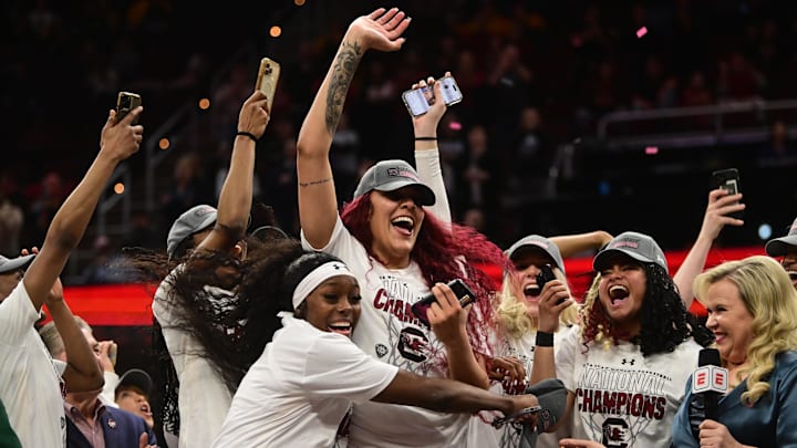 South Carolina basketball star Kamilla Cardoso after her Gamecocks won another national title
