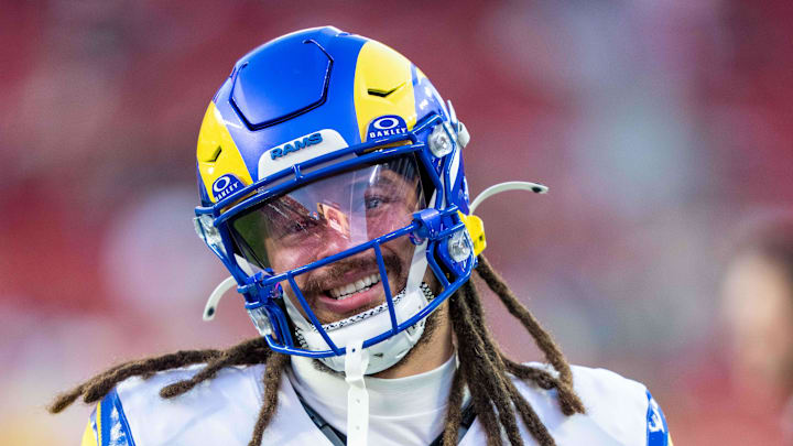 November 9, 2025; Santa Clara, California, USA; Los Angeles Rams wide receiver Jordan Whittington (88) after the game against the San Francisco 49ers at Levi's Stadium. Mandatory Credit: Kyle Terada-Imagn Images November 9, 2025; Santa Clara, California, USA; Los Angeles Rams wide receiver Jordan Whittington (88) after the game against the San Francisco 49ers at Levi's Stadium. Mandatory Credit: Kyle Terada-Imagn Images