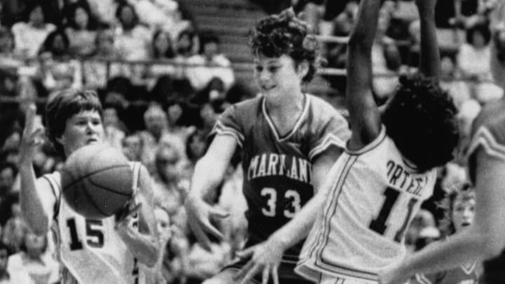 Ann Meyers (left) and Anita Ortega (right) helped lead the Bruins to the 1978 AIAW championship win over Maryland.